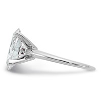 14K White Gold 4 Carat Certified Lab Grown Diamond VS SI+ G+ Oval Complete Solitaire Engagement Ring view 3