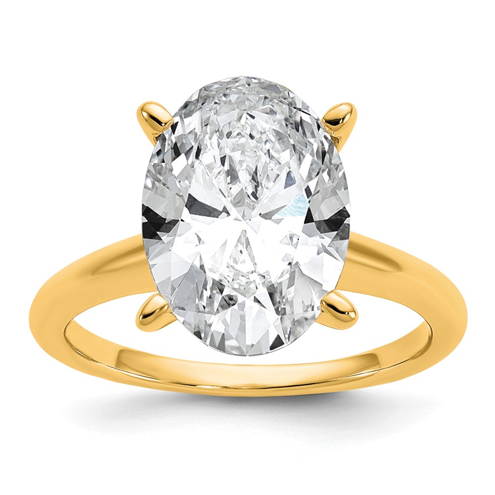 14ktt 4ct Lab Grown Diamond VS SI+ G+ Oval Comp Solitaire Eng Ring