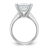 14K White Gold 4 Carat Certified Lab Grown Diamond VS+ F+ Princess Complete Solitaire Engagement Ring view 2