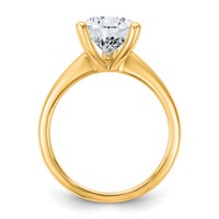 14K Two-tone 4 Carat Certified Lab Grown Diamond VS+ F+ Pear Solitaire Complete Engagement Ring view 2