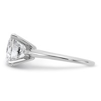 14K White Gold 4 Carat Certified Lab Grown Diamond VS SI+ G+ Round Complete Solitaire Engagement Ring view 3