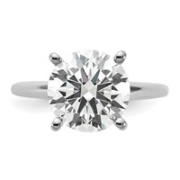 14K White Gold 4 Carat Certified Lab Grown Diamond VS SI+ G+ Round Complete Solitaire Engagement Ring view 4
