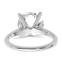 14K White Gold 4 Carat Certified Lab Grown Diamond VS SI+ G+ Round Complete Solitaire Engagement Ring view 5