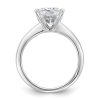 14K White Gold 4 Carat Certified Lab Grown Diamond VS+ F+ Radiant Solitaire Complete Engagement Ring view 2