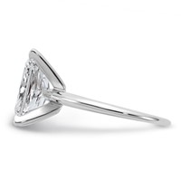 14K White Gold 4 Carat Certified Lab Grown Diamond VS+ F+ Radiant Solitaire Complete Engagement Ring view 3