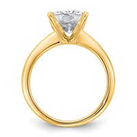 14K Two-tone 4 Carat Certified Lab Grown Diamond VS+ F+ Radiant Solitaire Complete Engagement Ring view 2