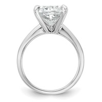 14K White Gold Cert Lab Grown Dia VS+ F+ Cushion Solitaire Engagement Ring view 2