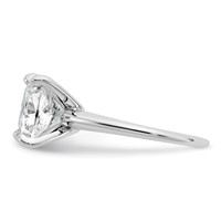 14K White Gold Cert Lab Grown Dia VS+ F+ Cushion Solitaire Engagement Ring view 3