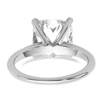 14K White Gold Cert Lab Grown Dia VS+ F+ Cushion Solitaire Engagement Ring view 5