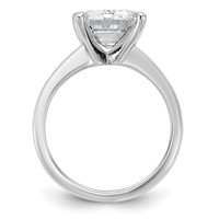 14K White Gold 5 Carat Certified Lab Grown Diamond VS+ F+ Emerald Solitaire Complete Engagement Ring view 2