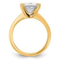14K Two-tone 5 Carat Certified Lab Grown Diamond VS+ F+ Emerald Solitaire Complete Engagement Ring view 2