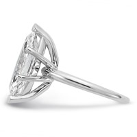14K White Gold 5 Carat Certified Lab Grown Diamond VS SI+ G+ Marquise Solitaire Complete Engagement Ring view 3