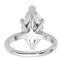 14K White Gold 5 Carat Certified Lab Grown Diamond VS SI+ G+ Marquise Solitaire Complete Engagement Ring view 5