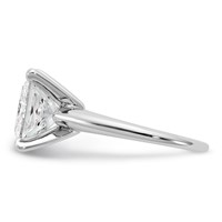 14K White Gold 5 Carat Certified Lab Grown Diamond VS+ F+ Princess Complete Solitaire Engagement Ring view 3