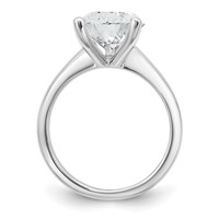 14K White Gold 5 Carat Certified Lab Grown Diamond VS+ F+ Pear Solitaire Complete Engagement Ring view 2
