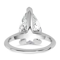 14K White Gold 5 Carat Certified Lab Grown Diamond VS+ F+ Pear Solitaire Complete Engagement Ring view 5