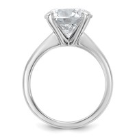 14K White Gold 5 Carat Certified Lab Grown Diamond VS+ F+ Round Complete Solitaire Engagement Ring view 2