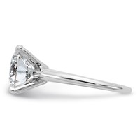 14K White Gold 5 Carat Certified Lab Grown Diamond VS+ F+ Round Complete Solitaire Engagement Ring view 3