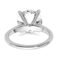 14K White Gold 5 Carat Certified Lab Grown Diamond VS+ F+ Round Complete Solitaire Engagement Ring view 5