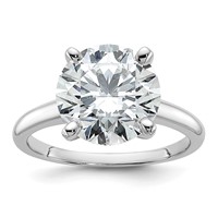 14K White Gold 5 Carat Certified Lab Grown Diamond VS+ F+ Round Complete Solitaire Engagement Ring view 1