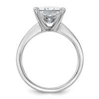 14K White Gold 5 Carat Certified Lab Grown Diamond VS+ F+ Radiant Solitaire Complete Engagement Ring view 2