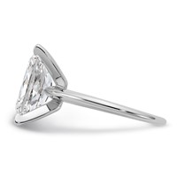 14K White Gold 5 Carat Certified Lab Grown Diamond VS+ F+ Radiant Solitaire Complete Engagement Ring view 3