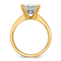 14K Two-tone 5 Carat Certified Lab Grown Diamond VS SI+ G+ Radiant Solitaire Complete Engagement Ring view 2