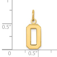 14K Small Polished Number 0 Charm view 4