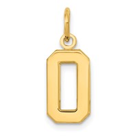 14K Small Polished Number 0 Charm view 1