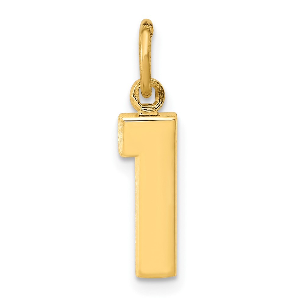 14K Small Polished Number 1 Charm