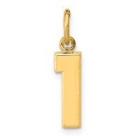 14K Small Polished Number 1 Charm view 1