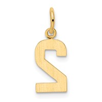 14K Yellow Gold Small Polished Number 2 Charm view 3