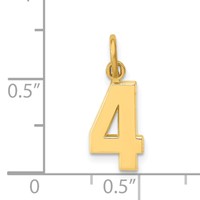 14K Small Polished Number 4 Charm view 4