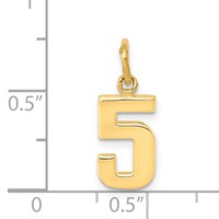 14K Small Polished Number 5 Charm view 4