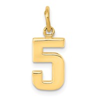 14K Small Polished Number 5 Charm view 1