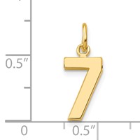 14K Yellow Gold Small Polished Number 7 Charm view 3