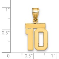 14K Yellow Gold Small Polished Number 10 Charm view 2