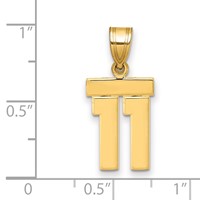 14K Yellow Gold Small Polished Number 11 Charm view 2