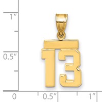 14K Yellow Gold Small Polished Number 13 Charm view 2