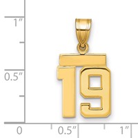 14K Small Polished Number 19 Charm view 2