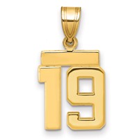 14K Small Polished Number 19 Charm view 1