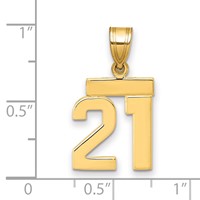 14K Yellow Gold Small Polished Number 21 Charm view 2