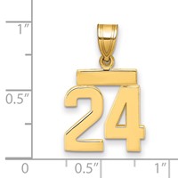 14K Yellow Gold Small Polished Number 24 Charm view 2