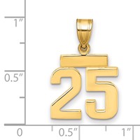 14K Small Polished Number 25 Charm view 2