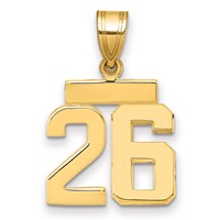 14K Yellow Gold Small Polished Number 26 Charm view 1