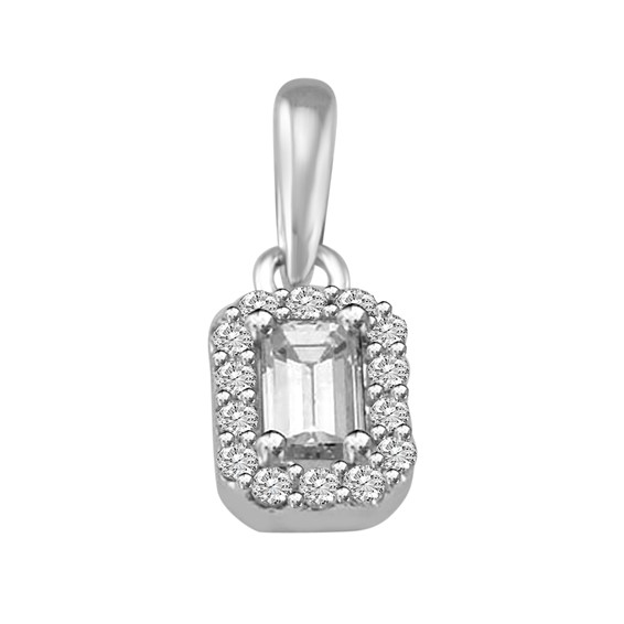 14KW EC halo dia pend w/ 1/4 ct ctr = 3/8 cttw