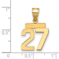 14K Small Polished Number 27 Charm view 2