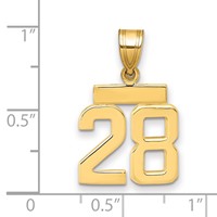 14K Small Polished Number 28 Charm view 2