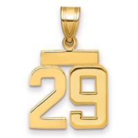 14K Small Polished Number 29 Charm view 1