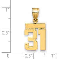 14K Yellow Gold Small Polished Number 31 Charm view 2